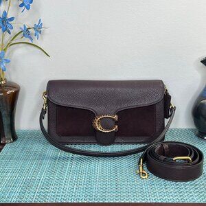 RARE Coach Oxblood Leather Suede Tabby 26 Pave Gem / Crystals